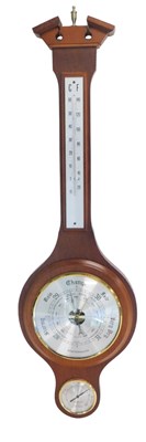 Lot 608 - A modern wheel barometer, in mahogany case,...