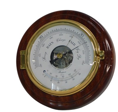 Lot 613 - A Rapport of London mahogany and brass aneroid...
