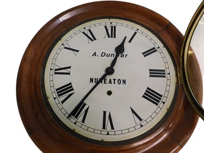 Lot 615 - An early 20thC walnut case wall clock, the...