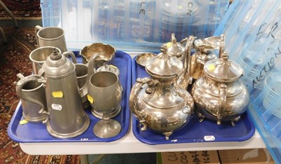 Lot 2042a - A group of pewter and plated wares, to include...