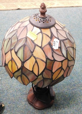 Lot 2085a - A stained glass leaded Tiffany style table lamp.