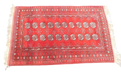 Lot 769 - A Turkoman rug, with a design of medallions on...