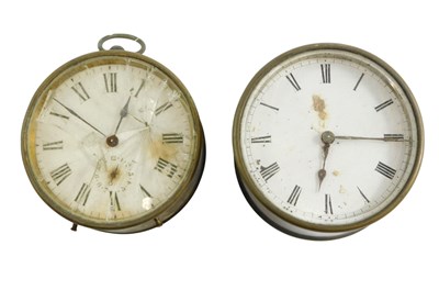 Lot 333 - A 19thC French clock, in drum shaped brass...
