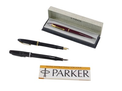 Lot 507 - A red Parker Lady fountain pen, in original...