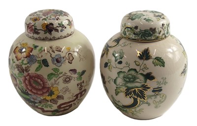 Lot 894 - A Masons green Chartreuse pattern ginger jar...