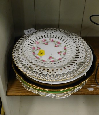 Lot 2168 - Collector's plates, lattice German porcelain...