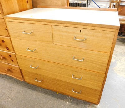 Lot 1527a - A mid-century Formica topped chest of drawers,...