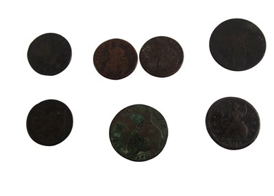 Lot 486B - Farthings and half pennies including Charles...