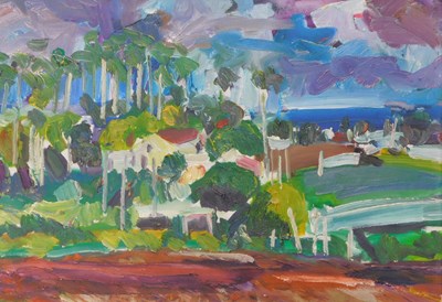 Lot 365 - W K (20thC). Coastal scene, oil on board,...