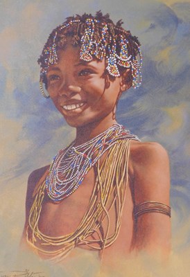 Lot 385 - Tony Ribton (b.1940). Study of a young African...