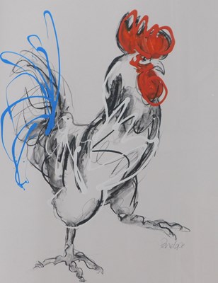 Lot 396 - Penelope (20thC). Cockerel, mixed media,...