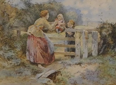Lot 459 - Myles Birket Foster (1825-1899). Mother and...