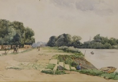Lot 466 - John Fullwood (1854-1931). On the Thames,...