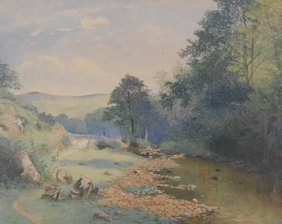 Lot 749 - Edward C Booth (1821-c.1893). River landscape,...