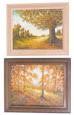 Lot 333 - S Bonney (20thC). Woodlands scene, oil on...
