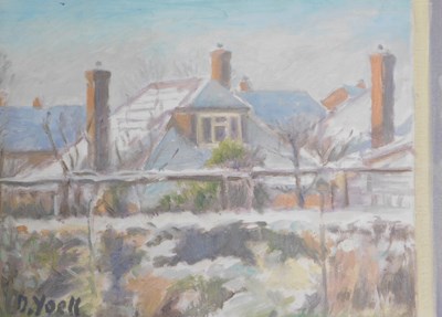 Lot 337 - David Dave Yoell (1950-2025). House in winter,...