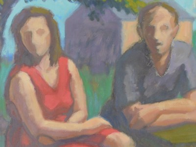 Lot 338 - David Dave Yoell (1950-2025). Figures, oil on...
