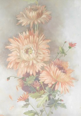 Lot 469 - W W (19thC/20thC). Floral study, oil on canvas,...