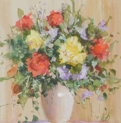 Lot 471 - Derek Brown (20thC). Floral still life,...