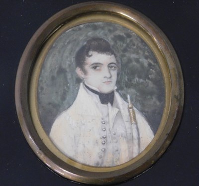 Lot 321 - 19thC Indian School. A portrait miniature of a...