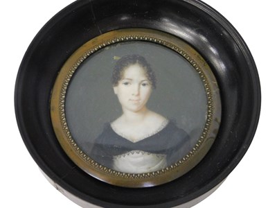 Lot 324 - 19thC Continental School. Miniature portrait...