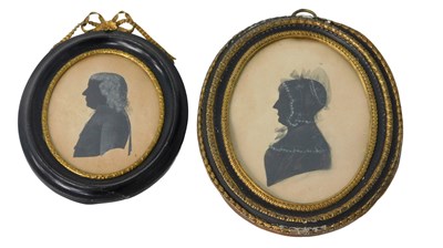 Lot 325 - 19thC School. Portrait silhouette of a lady...