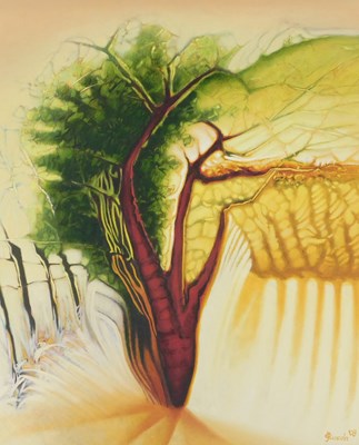Lot 487 - John Lincoln (b.1944). The corner tree, oil on...