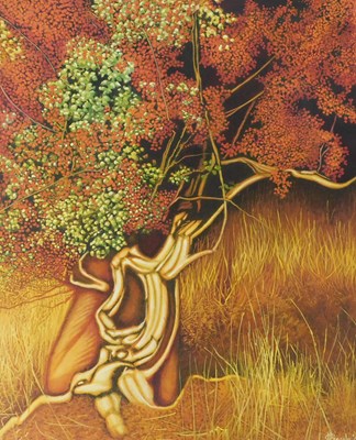 Lot 490 - John Lincoln (b.1944). Red haws, oil on canvas,...