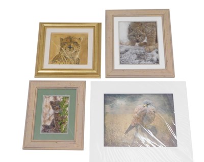 Lot 414 - 20thC School. Snow cat, pastel, 34cm x 27cm...