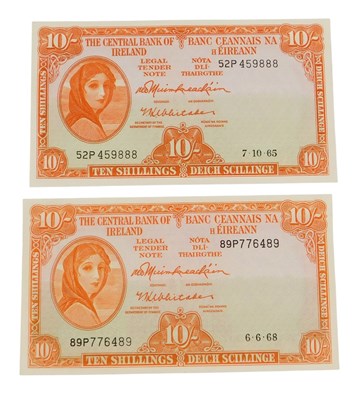 Lot 102 - Two Central Bank of Ireland ten shillings...