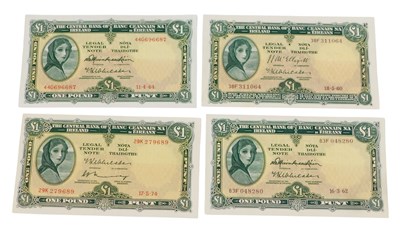 Lot 103 - Four Central Bank of Ireland one pound...