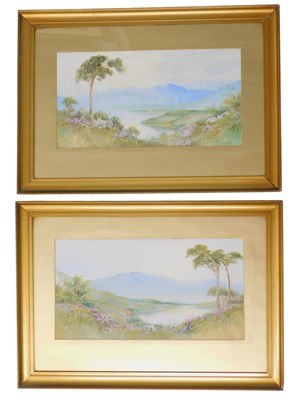 Lot 595 - A M Scott (19thC/20thC). Mountain lake scenes,...