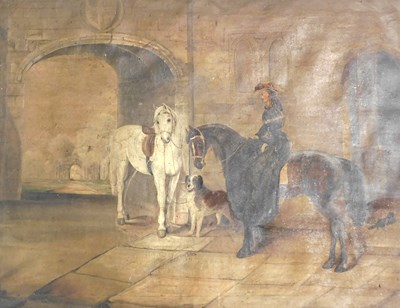 Lot 308 - 19thC British School. Young lady on horse back...