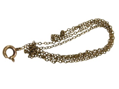 Lot 184 - A 9ct gold fine link neck chain, with bolt...