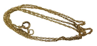 Lot 183 - A 9ct gold multilink neck chain, of fine link...
