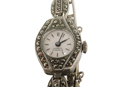 Lot 176 - A Incabloc ladies marcasite cocktail...