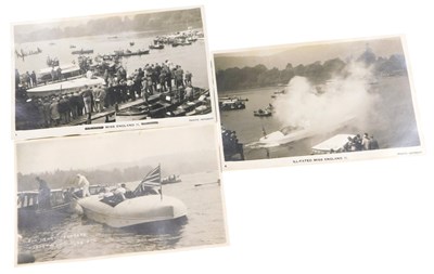 Lot 183 - Three black and white postcards of Miss...