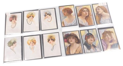 Lot 201 - A set of six early 20thC glamour postcards of...