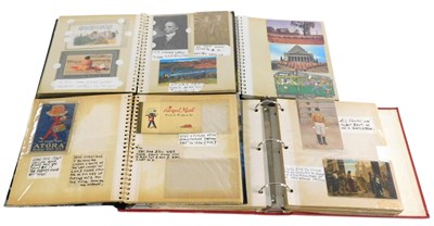 Lot 236 - Four albums of postcards and photographs, each...