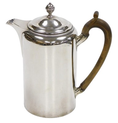 Lot 100 - A George III silver coffee pot, of cylindrical...