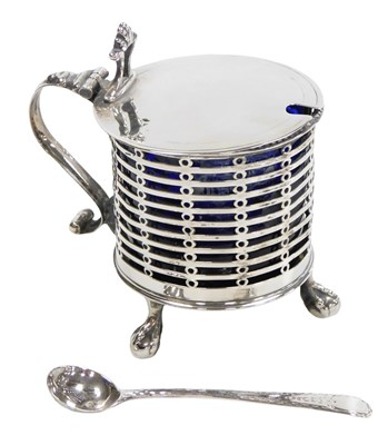 Lot 104 - A George III silver mustard pot, of pierced...