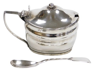 Lot 106 - A George III silver mustard pot, of oval ogee...