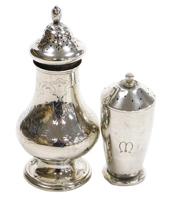 Lot 113 - A Victorian silver pepperette, of baluster...