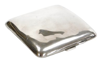 Lot 119 - A George V cigarette case, of plain curved...