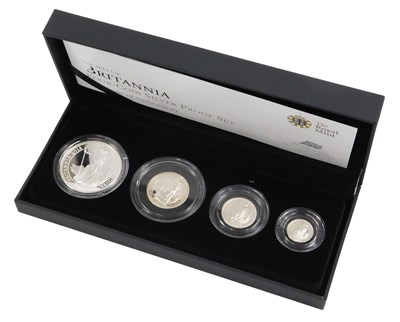 Lot 376 - A Royal Mint 2012 UK Britannia 4-Coin Silver...
