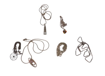 Lot 170 - A group of silver and other pendants and...