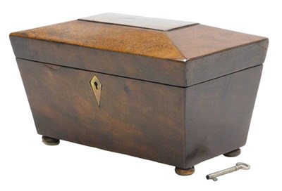 Lot 23 - A Regency mahogany sarcophagus form tea caddy,...
