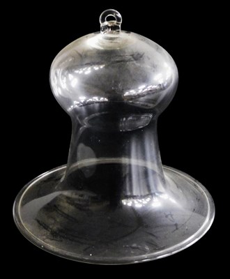 Lot 24 - A Victorian cut glass smoke collector, of bell...