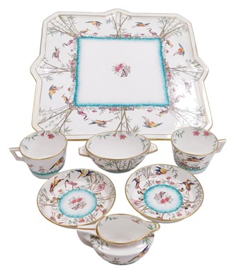 Lot 25 - A late 19thC Minton porcelain tete-a-tete,...