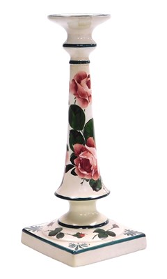Lot 20 - An early 20thC Wemyss ware pottery candlestick,...